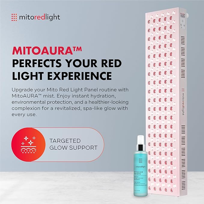 Mito Red Light – MitoMAX 2.0 Red Light Panel – Red Light Therapy for Face and Neck – Red Light & Near Infrared Red Light Therapy – At-Home Red Light Therapy for Body MitoRedLight