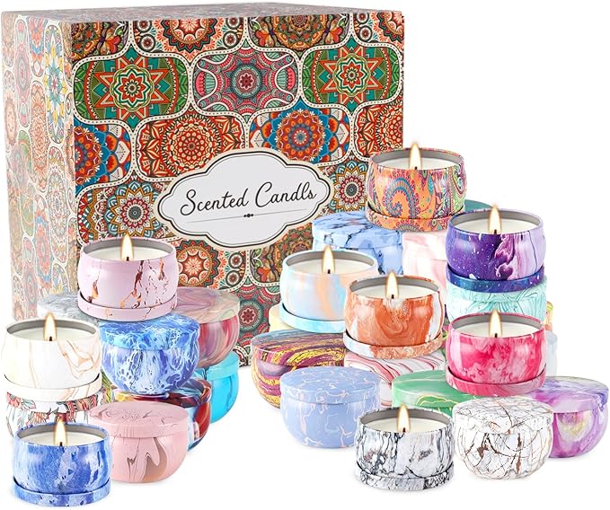 36 Packs Scented Candles Gift Set, Fragrances Candle for Women, 2.5 OZ Portable Jar Candle for for Spa, Yoga, Bath, Aromatherapy, Stress Relief. - Bloomnest