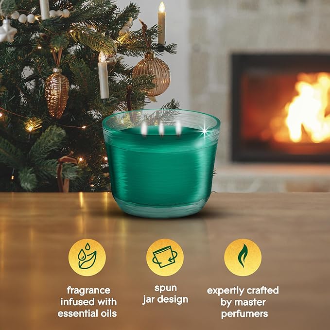 Glade 3-Wick Scented Candle Jar, Balsam & Spruce, Air Freshener Infused with Essential Oils, 6.8 Oz, 3 Count - Bloomnest