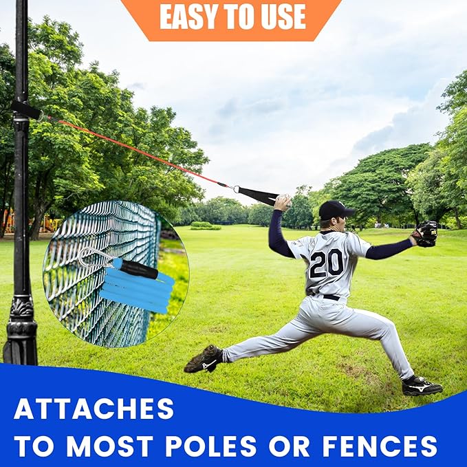 Baseball Resistance Trainer,Training Aid for Baseball Softball Pitchers,Interchangeable Grips to Build Arm Strength,Arm Bands for Baseball Players,Baseball Throwing Trainer,Great to Warm-Up - Bloomnest