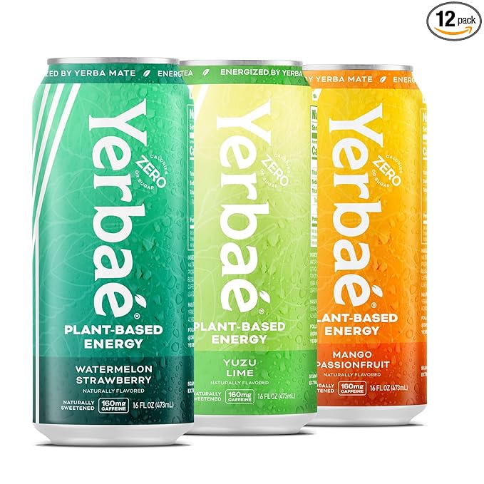 Yerbaé Variety Flex Pack, Functional Energy Drink - 0 Sugar, 0 Calories, 0 Carbs. Yerbae is Energized by Yerba Mate, Plant-Based, Healthy Alternative to Sugary Energy Beverages, 16oz cans (12 Pack) - Bloomnest