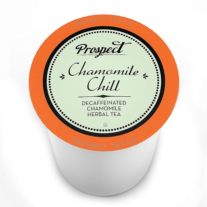 Prospect Tea Co. Decaffeinated Chamomile Chill Herbal Tea Pods Compatible with K Cup Brewers Including 2.0, 40 Count - Bloomnest