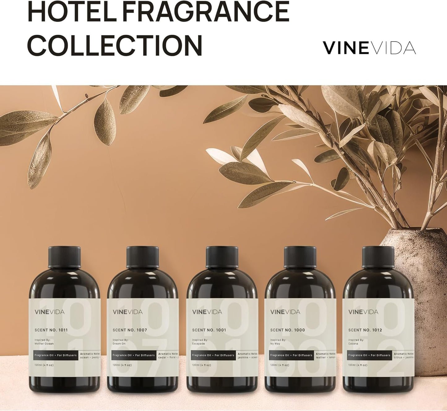 VINEVIDA (16oz) Hotel Fragrance Collection Diffuser Oil - Hotel Scents Diffusers for Home - Cold Air Diffuser Oil - Hotel Scent Essential Oil - Scent No.1013 Inspired by The Delano Hotel