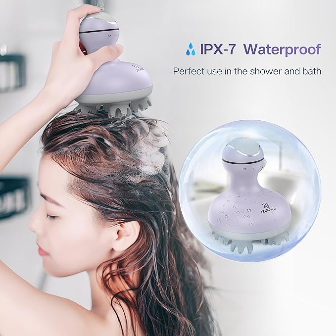 COMFIER Electric Scalp Massager with Mutlti-Modes Vibration, Portable Handheld Head Scratcher for Hair Growth,Waterproof Head Massager for Full Body,Dog Cat Massager for Deep Clean and Stress Relax COMFIER