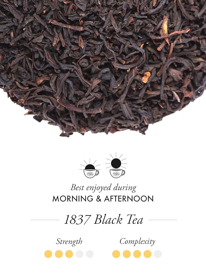 TWG Tea | 1837 Black Tea | Black Tea | Fruits & Flowers | 15 Hand Sewn Cotton Tea Bags | Gift Set - Bloomnest