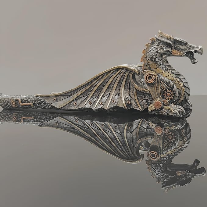 Mechanical Dragon Incense Holder Incense Burner Stick Incense Burner Steampunk Dragon Mystical Sculpture Gothic Decor for Man Cave