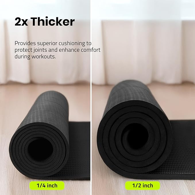 Extra Wide Yoga Mat for Men Women (72"L x 36"W) Non Slip Fitness & Exercise Mat with Alignment Marks for Yoga, Pilates, Floor Workouts