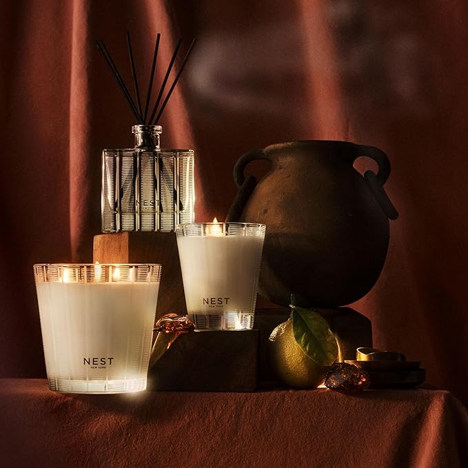 NEST New York Scented 3-Wick Candle, Moroccan Amber - 21.2 oz - Up to 100-Hour Burn Time - Reusable Glass Vessel - Bloomnest