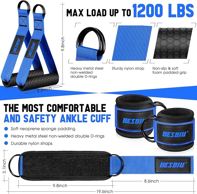 Heavy Resistance Bands for Working Out, 300lbs/360lb/420lb Exercise Bands Workout Bands with Handles, Door Anchor, Ankle Straps, Home Gym Workout Equipment for Men Fitness Strength Training Stretching - Bloomnest