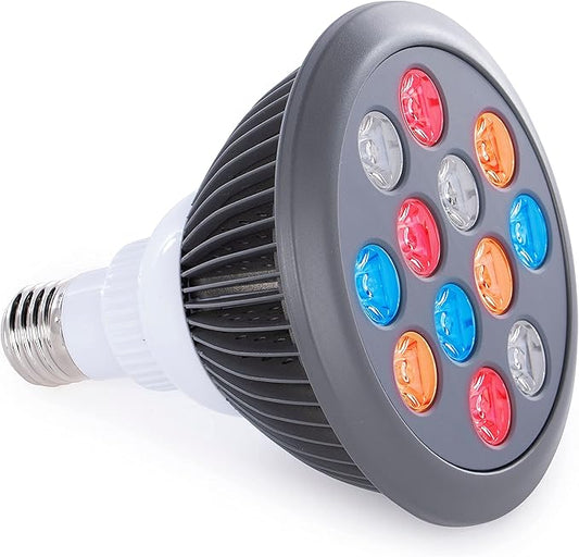 Red Light Therapy by Hooga. Handheld Skin, Beauty Device for Face or Body. LED Photon Therapy. Multiple Color Wavelengths of Blue 415nm, Yellow 580nm, Red 660nm, Near Infrared 850nm. 4-in-1 Bulb.