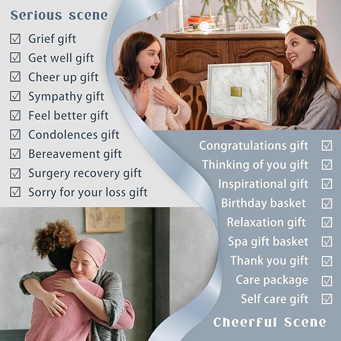 Get Well Soon Gift Baskets For Women,12PC Get Well Gifts for Women After Surgery,Birthday Gifts,Care Package,Grief,Sympathy,Condolences Gift Basket for Friend (navy blue) - Bloomnest