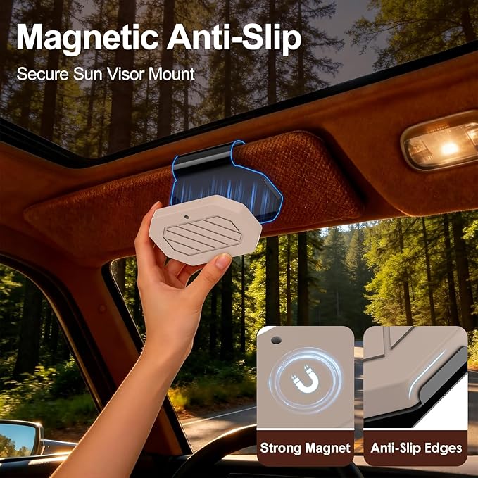 Car Air Freshener, 2-in-1 Stone Car Freshener with Visor Clip & Hanging Scent Diffuser, Natural Scent Stone Diffuser, Long-Lasting Odor Eliminator for Car or Home, Textured Pine - Bloomnest