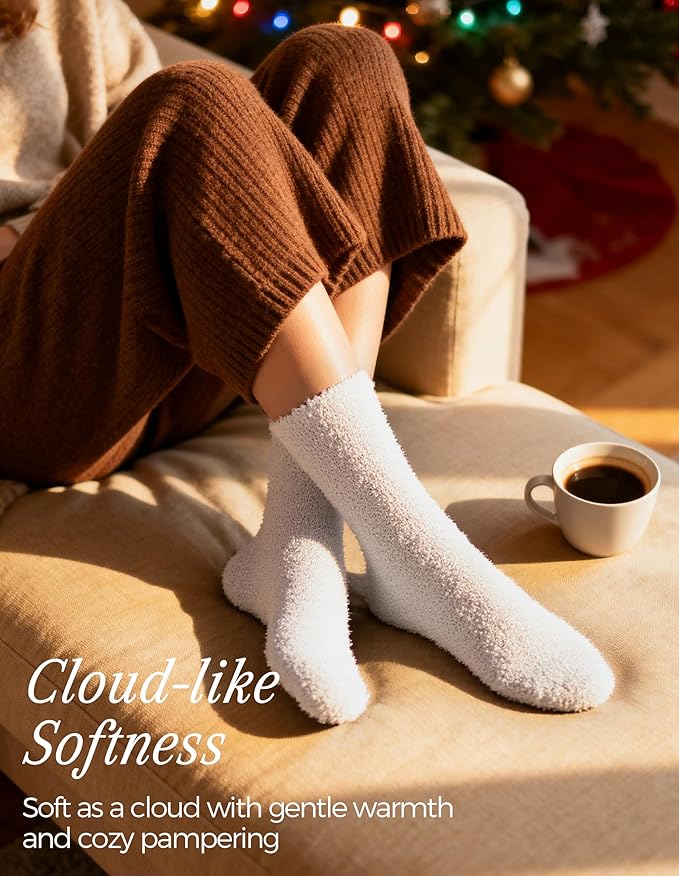 TEHOOK Warm & Cozy Valentines Gifts for Women, Fluffy Fuzzy Plush Sleeping Slipper Socks - Soft Warm Fabric - Bloomnest