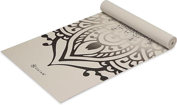 Gaiam Yoga Mat - Premium 5mm Print Thick Non Slip Exercise & Fitness Mat for All Types of Yoga, Pilates & Floor Workouts (68" x 24" x 5mm) - Bloomnest