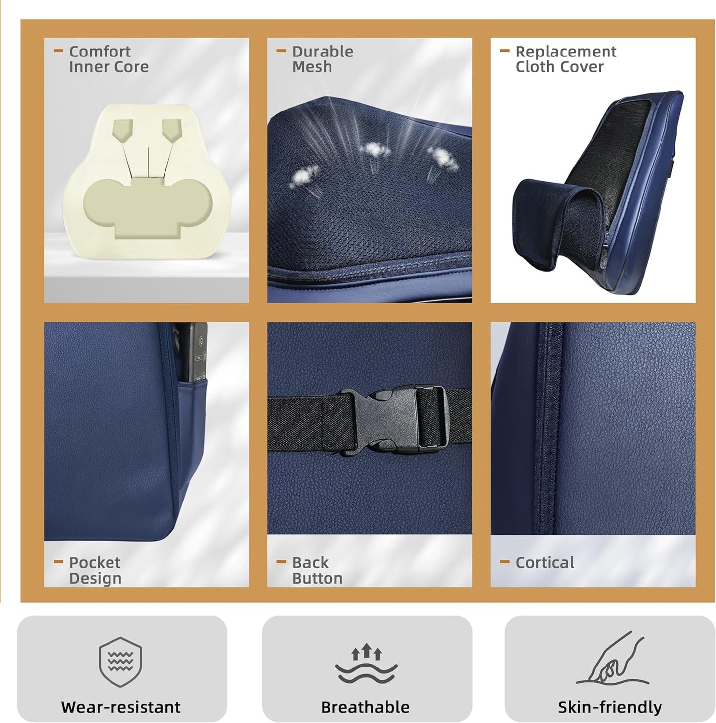 Joyset Back Massager for Back Pain Deep Tissue, Shiatsu Lower Back Neck Massager with Heat, 3D Kneading Massage Pillow for Neck Shoulder Legs, Gifts for Mom, Dad, Women