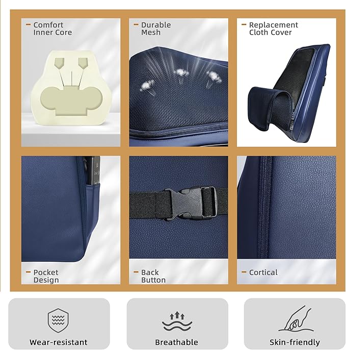 Joyset Back Massager for Back Pain Deep Tissue, Shiatsu Lower Back Neck Massager with Heat, 3D Kneading Massage Pillow for Neck Shoulder Legs, Gifts for Mom, Dad, Women - Bloomnest