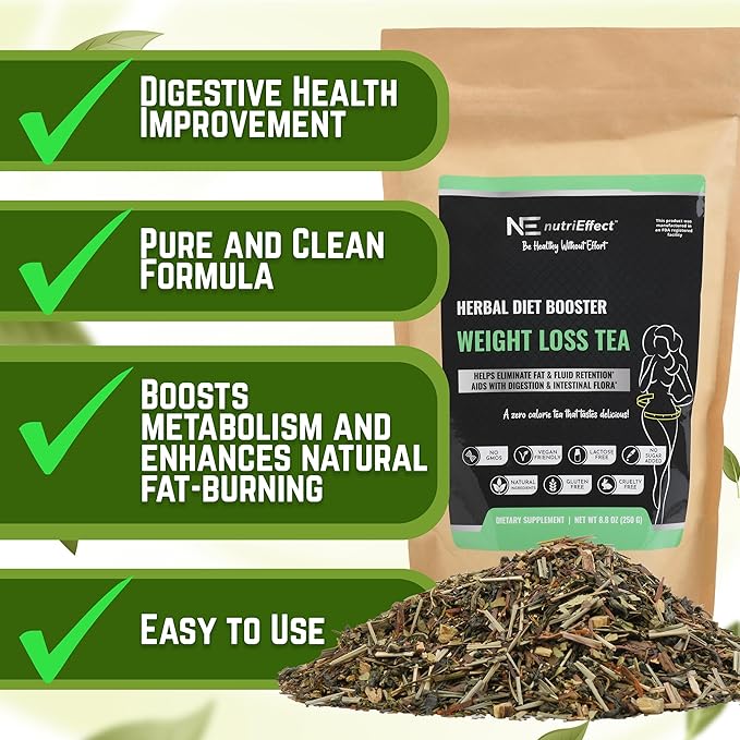 nutriEffect Weight Loss Herbal Tea | Detox & Digestion Support | Bloating Relief | Promotes Fat Reduction & Weight Management | Weight Support Blend with Natural Ingredients - Bloomnest