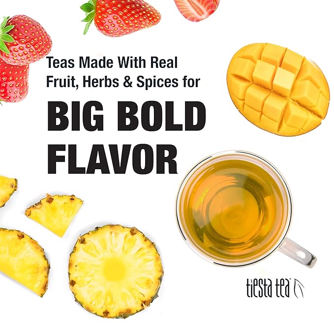 Tiesta Tea - Fruity Paradise, Loose Leaf, Strawberry Pineapple Green Tea, Premium Blend, Medium Caffeinated Green, Make Hot or Iced & Brews Up to 50 Cups, 4oz Refillable Tin - Bloomnest