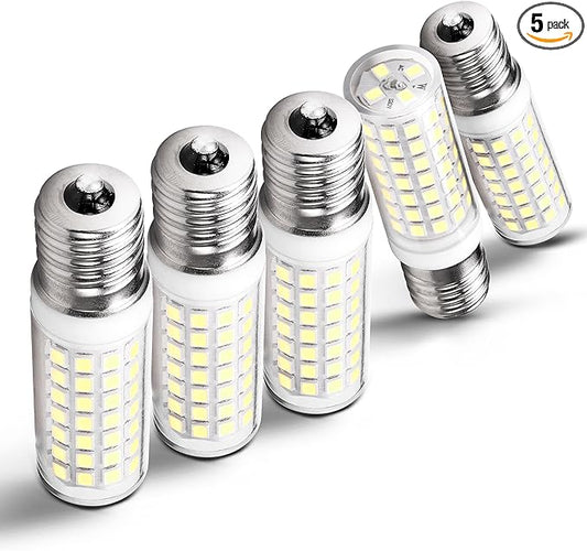 E17 LED Light Bulb 6W(60W Halogen Equivalent) 6000K Daylight White 700lm 120V E17 LED Intermediate Base Bulb for Chandelier,Appliance,Desk Lamp,Cabinet,Closet,Ceiling Fan,Non-dimmable,5pack - Bloomnest