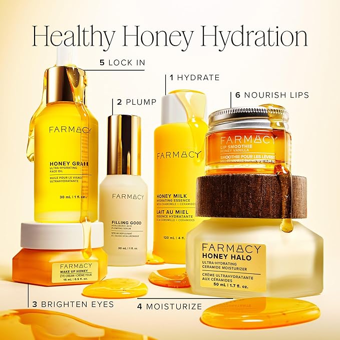 Farmacy Honey Milk Face Essence - Hydrating Milky Toner with Honey, Ceramides + Chamomile - Helps Strengthen Skin Barrier + Replenish Moisture - Soothing + Calming Skincare (50ml) - Bloomnest