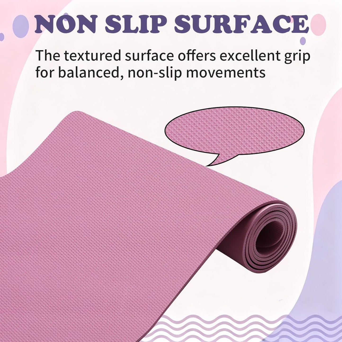 10 Pcs Yoga Mats Bulk 68'' x 24'' x 0.16 inch Thick Non Slip Texture Exercise Mats without Latex Gym Pads Bundle for Kids Adult Outdoor Yoga Pilates Workout(Multicolor)