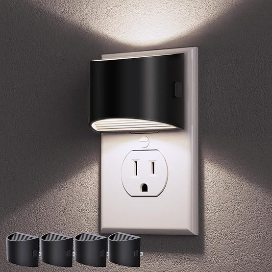 DORESshop LED Night Light[4 Pack], Night Lights Plug into Wall, 3 Level Brightness Adjustable Plug in Night Light, Dusk to Dawn Sensor, Nightlights for Adults, Bedroom, Bathroom, Hallway, 5000K - Bloomnest