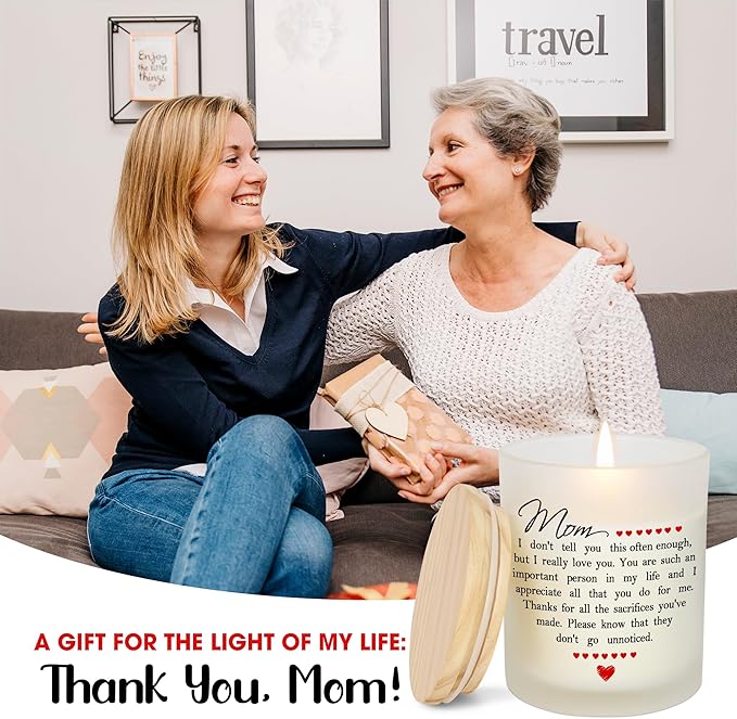 TEEZWONDER Birthday Gifts for Mom - Long Lasting Vanilla Lavender Candle 10 oz - Mom Gifts from Daughter Son, Mother Gift Ideas, Gift for Mama Mother in Law, Candles for Women - Bloomnest