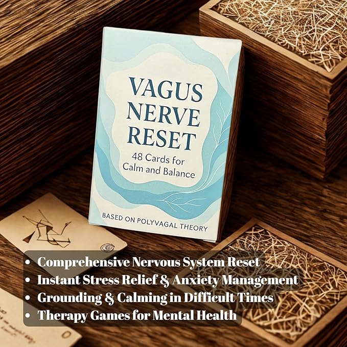 Vagus Nerve Reset Deck - Somatic Exercises for Nervous System Regulation & Mental Health | Polyvagal Theory-Based Therapy Games & Self-Care Gifts for Therapists