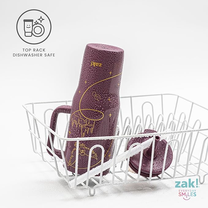 Zak Designs Harry Potter Sutton Travel Tumbler for On the Go, 30oz Stainless Steel with Vacuum Insulation, Silicone Straw, and Carry Handle for Cold Drinks (Hogwarts) - Bloomnest