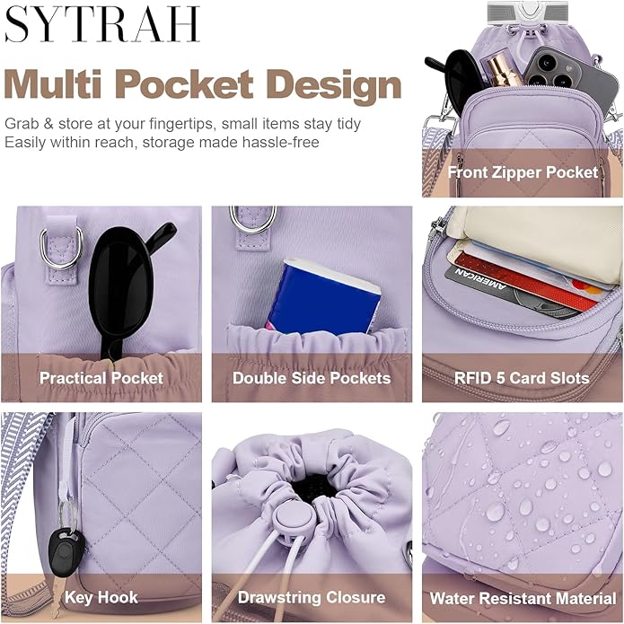 Water Bottle Bag Crossbody，Insulated Water Bottle Purse Crossbody Water Bottle Holder with Strap 40 oz SYTRAH