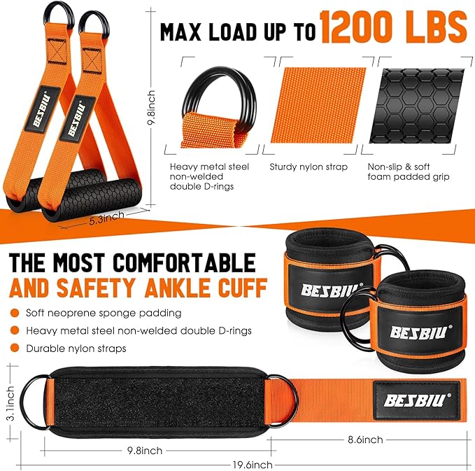 Heavy Resistance Bands for Working Out, 300lbs/360lb/420lb Exercise Bands Workout Bands with Handles, Door Anchor, Ankle Straps, Home Gym Workout Equipment for Men Fitness Strength Training Stretching - Bloomnest