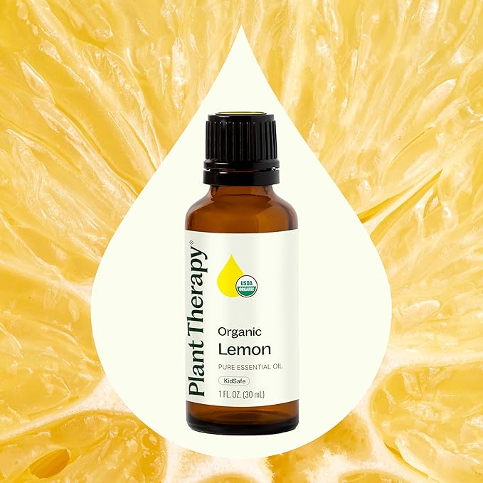 Plant Therapy Organic Lemon Essential Oil 100% Pure, USDA Certified Organic, Undiluted, Natural Aromatherapy, Therapeutic Grade 30 mL (1 oz) - Bloomnest