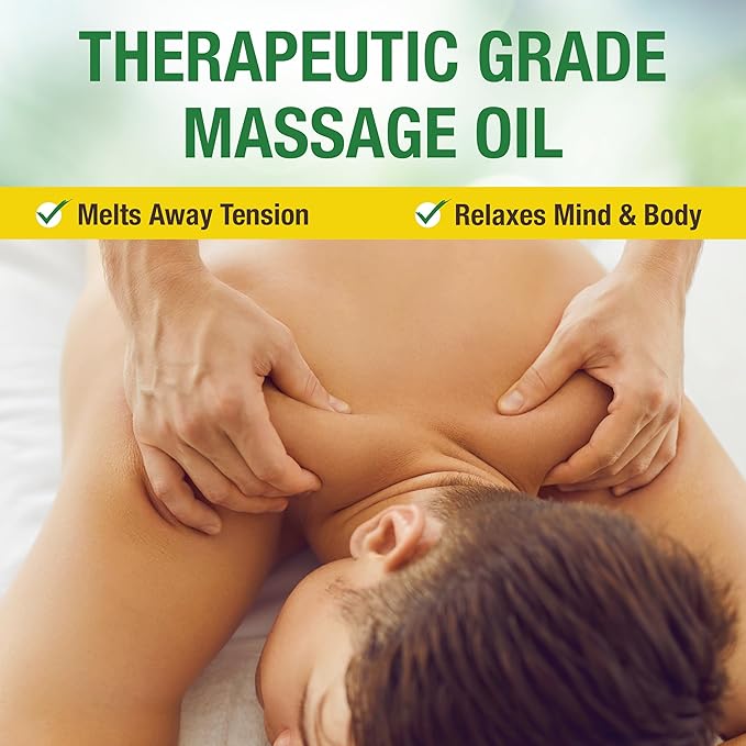 Seven Minerals Ginger Massage Oil for Lymphatic Drainage Massage Therapy - Big 16 oz - Warming and Ultra Relaxing - Therapeutic Grade Essential Oils Soothes Tired Muscles & Relaxes Mind and Body