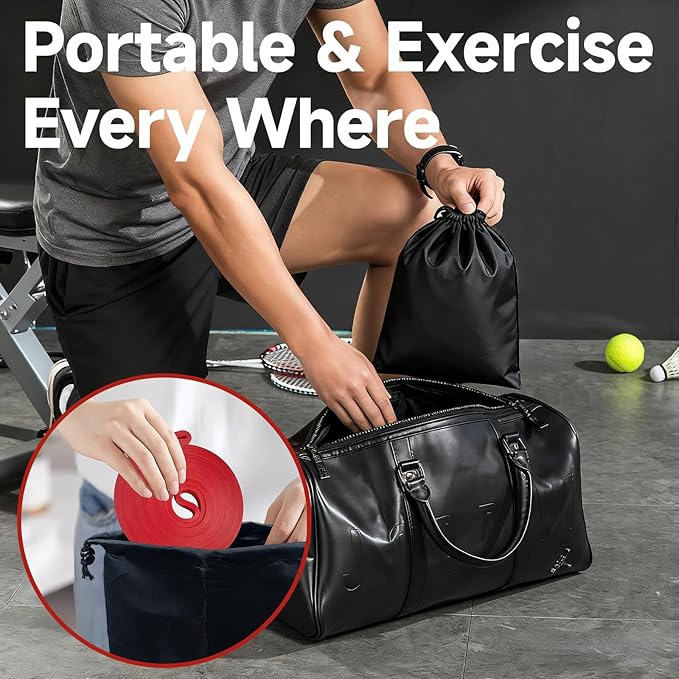 Resistance Bands Set with Door Anchor, Multi-Levels Pull Up Assistance Bands, Exercise Bands for Working Out, Stretching, Muscle Training, Physical Therapy (Men/Women) - Bloomnest