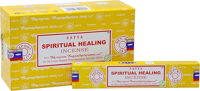 EARTH Satya Spiritual Healing Incense Sticks 15 GMS (Pack of 12) (Green Certified) Indian Perfumed Hand Rolled Agarbatti Perfect for Worship,Relaxation, Medication. Earth