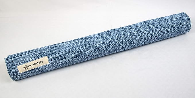 Live Well 360 Handmade Organic Cotton Yoga Mat - Non-Toxic, Chemical-free and All Natural Cloth Yoga Mat - Exercise, Workout, & Fitness Rug - Woven Material - Absorbent & Washable - 78" x 27" - Bloomnest