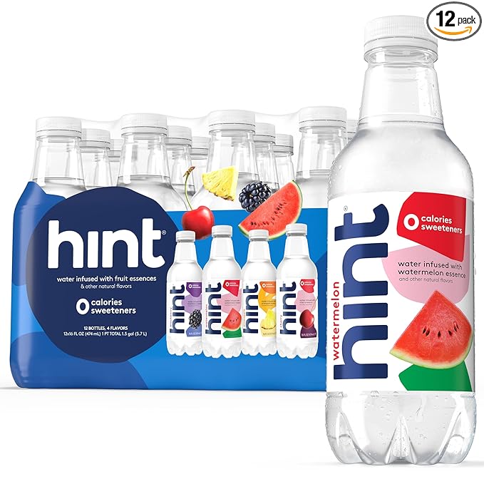 Hint Infused Bottled, Best Sellers Variety Pack - Sugar Free Flavored with Zero Calories, Natural Essences, and No Artificial Sweeteners - 16 Fl Oz (Pack of 12) - Bloomnest
