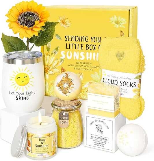 Birthday Gifts for Women, Unique Relaxing Spa Kit Gift Baskets for Women Self Care Gift Get Well Soon Christmas Gifts for Best Friends Sister Mom Her - Bloomnest
