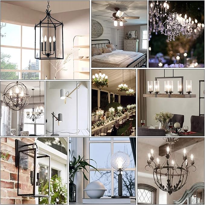 E12 Dimmable Candelabra Bulbs 40 Watt LED Candle Bulb 4000K Daylight Chandelier Light Bulb 4W Type B Light Bulb for Chandelier,Frosted Glass,400LM,6 Pack - Bloomnest