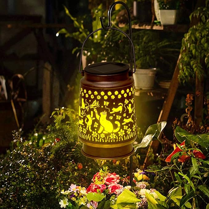 Styleonme Cat Lover Solar Light, Mother's Day Lantern Gift for Mom Grandma Women Sister, Hanging Image Cats Lanterns, Yard Corridor Garden Decor, Thanksgiving Day, Birthday Gifts - Bloomnest