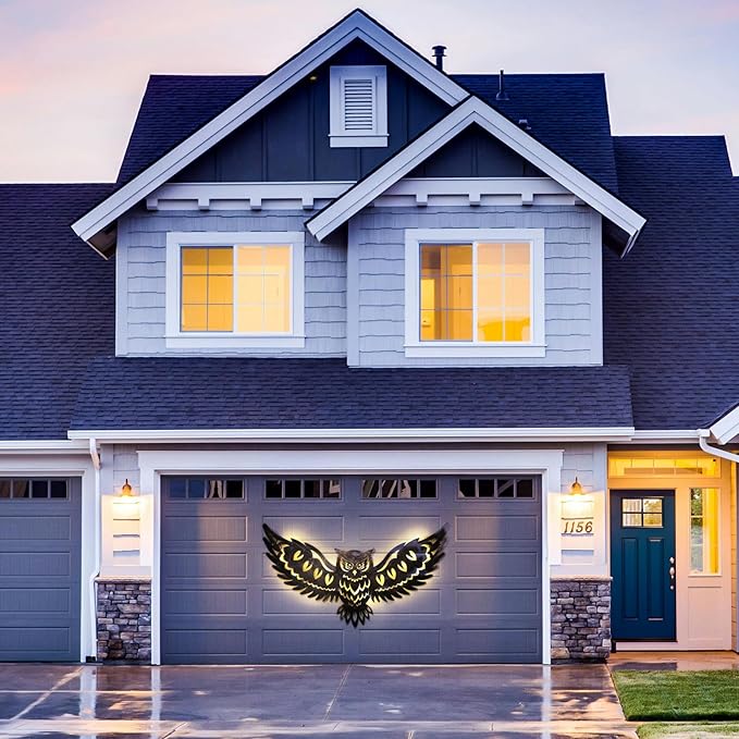 Mothers Day Gifts for Women Solar Metal Wall Art Decor Lights Owl Hanging Outdoor Solar Garden Decor Lights Porch Patio Yard Decorative Warm Gifts for Women Mom - Bloomnest