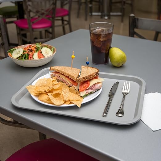 Carlisle FoodService Products CT121623 Café Standard Cafeteria / Fast Food Tray, 12" x 16", Gray - Bloomnest
