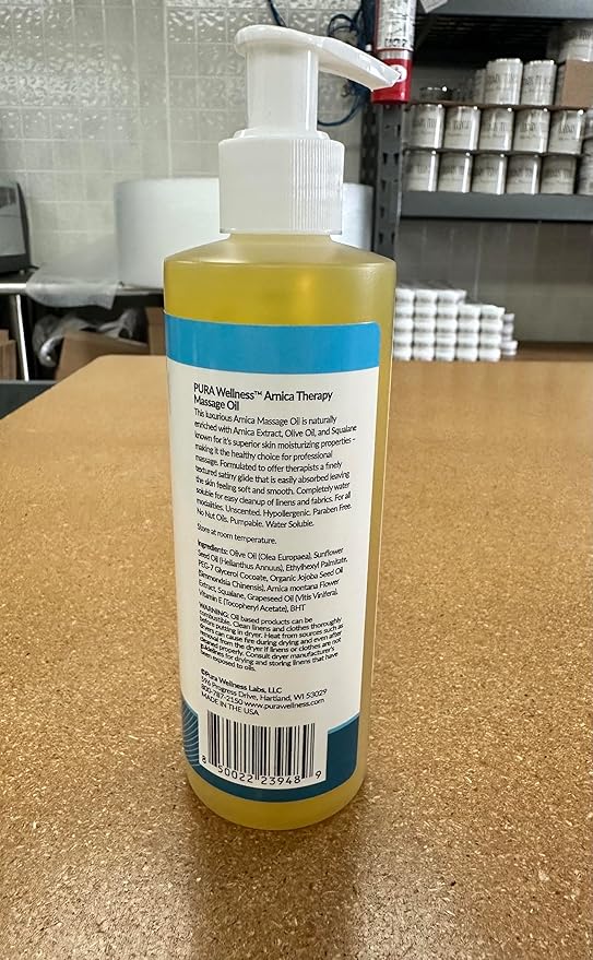 Wellness Professional 8oz Arnica Oil, 8oz, Massage Oil, Unscented Deep Tissue, Arnica, Hypoallergenic Arnica Oil for Physical Therapy and Muscle Recovery - Bloomnest
