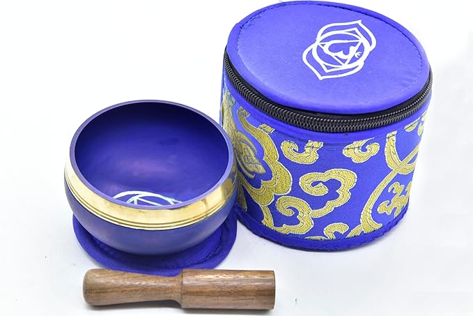 GK&CO. 3 Inch Chakra Tibetan singing bowls set, choose your favorite chakra bowl, improve your chakra meditation practice (The 3rd Eye Chakra) - Bloomnest