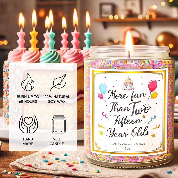 30th Birthday Candles Gifts for Women- 9 oz Happy Birthday Candle with Vanilla Birthday Cake Scent, Gifts for Women & Men, Friendship Ideas - Bloomnest