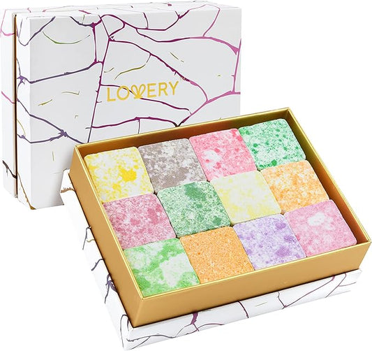 Aromatherapy Shower Steamers, Variety Pack of 12 Shower Bombs, Natural Scented Marble Shower Tablets, Birthday, Relaxing Gift Ideas for Women & Men, Essential Oil Bath Bomb Eucalyptus More