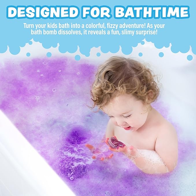Tub Works Super Goo Bath Slime 'Surprise' Bombs, 6 Pack | Kids Bath Bombs With Surprise Inside | Nontoxic | Stretchy, Squishy Slime Soap | Sensory Fun for Kids - Bloomnest