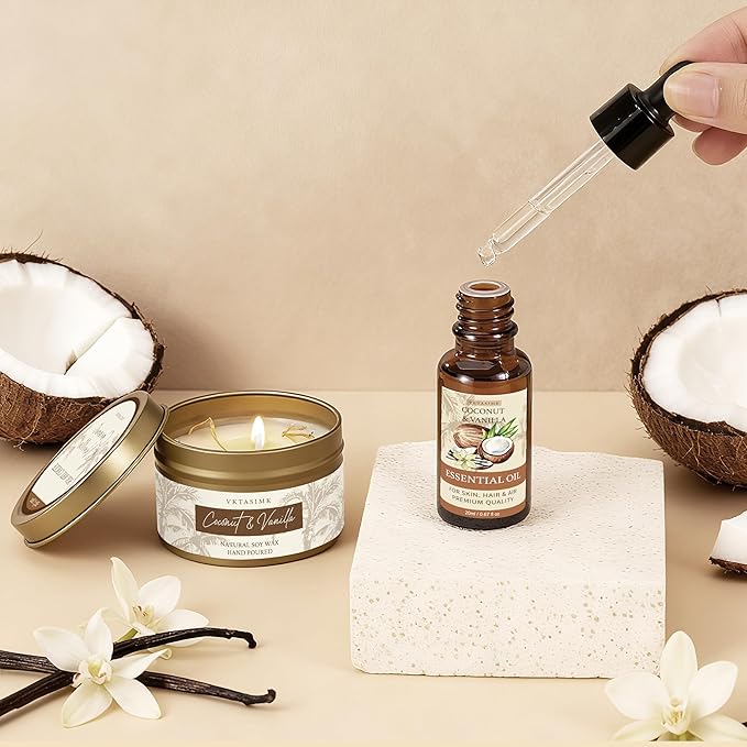 Gifts for Women Happy Birthday Gift Baskets, Bath and Body Gift Set Mothers Day Gifts, Vanilla Coconut Relaxing Home Spa Set Self Care Gift for Mom Sister Her Wife Grandma Girlfriend Friends - Bloomnest