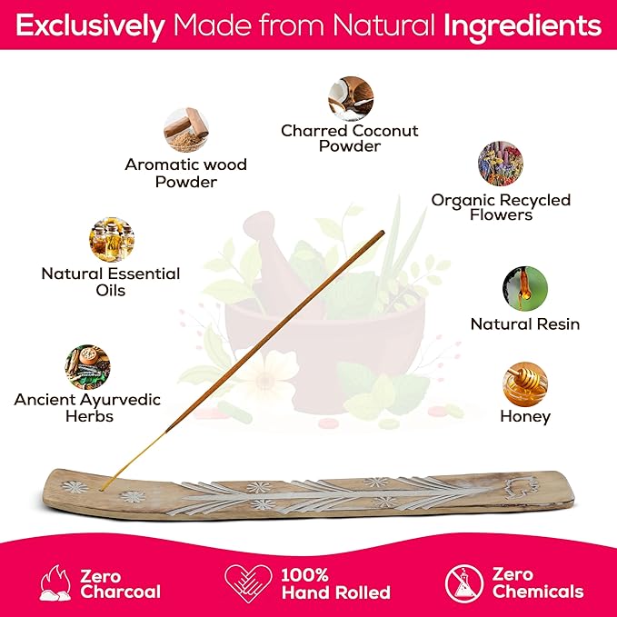 Satya Rose Incense Sticks, Satya Bng Insenses 15gmx12 Pack with Raajsee Incense Holder Bundle, Satya Nagchampa Natural Incense - Bloomnest