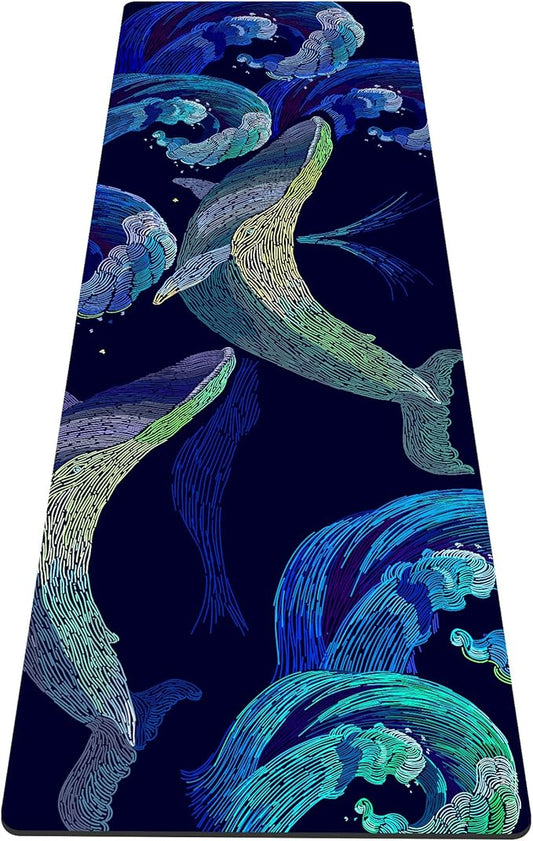 nuveti Yoga Mat Print Extra Thick TPE Non Slip Fitness Exercise Mat with Carrying Bag,72"x24" Extra Thick 6MM Exercise & Workout Mat for Yoga, Pilates Fitness and Floor Exercises - Bloomnest